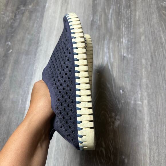 Ilse Jacobsen Navy Blue Perforated Slip On Shoes - Picture 6 of 6